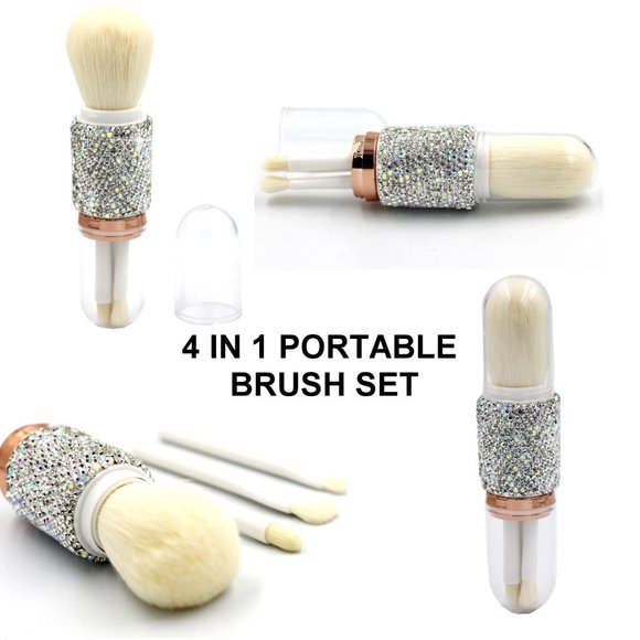 NWT Sparkling Crystal Rhinestone Bling Silver Stocking Stuffers Makeup B… - Picture 1 of 17